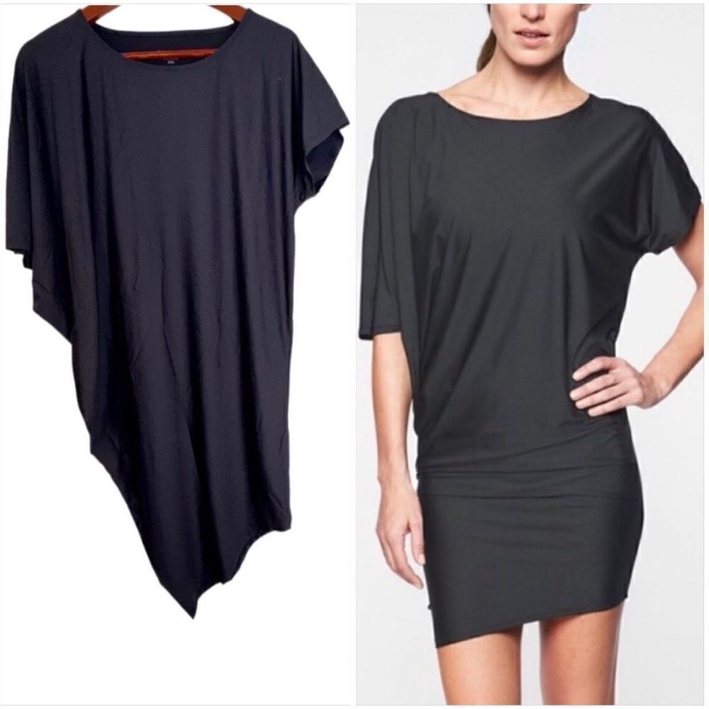 Athleta Sunlover Hilo UPF Navy‎ Blue Asymmetrical Athleisure Dress Womens XXS